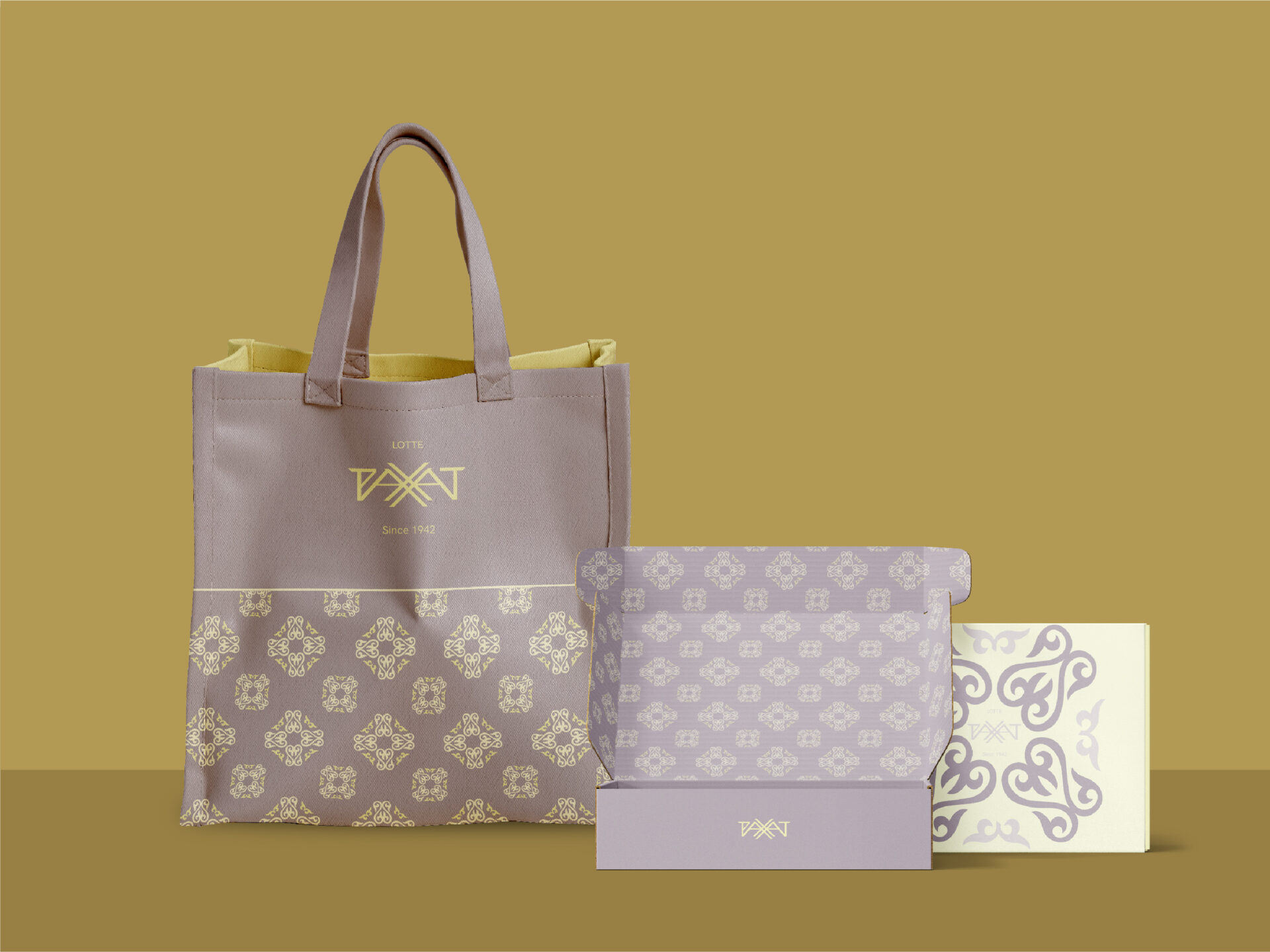 Bag and box lotte rakhat pink