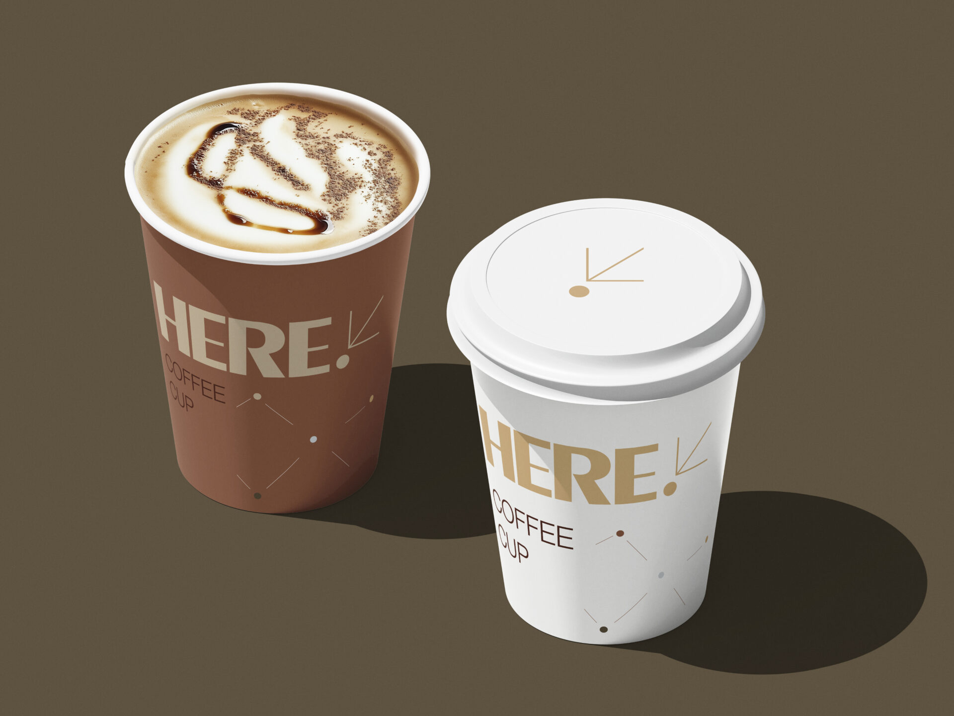 design cups HERE coffee shop